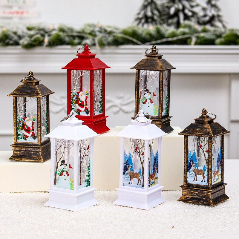 Lanterna di natale luce decorazioni di buon natale per la casa 2021 Navidad ornamenti per alberi di natale regali di natale capodanno 2022
