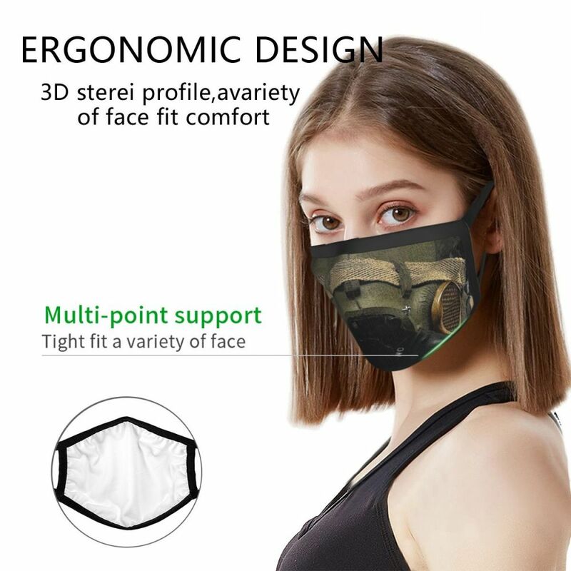 Многоразовая маска для лица Pilot's с кислородным принтом, шлем для истребителей, армейская маска против смога, защитная маска, респиратор, маска для рта