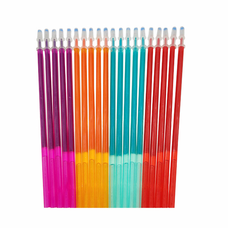 Magia gel apagável recargas de caneta, 0.5mm, roxo, laranja, verde, escola, escritório, escrita, artigos de papelaria, 20 pcs/set
