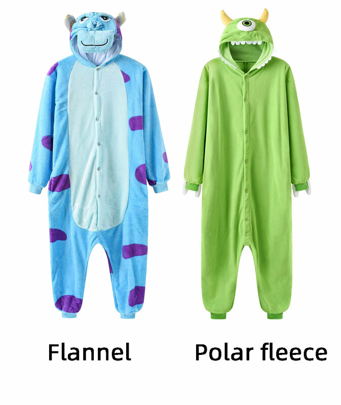 Sully Mike Kigurumis Cartoon Onesie Unisex  Couple Overall Winter Funny Cute Homewear Monster Animal Jumpsuit Festival Gift