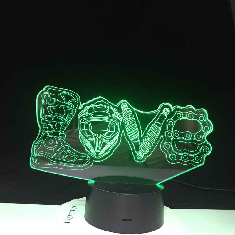 الإبداعية ثلاثية الأبعاد أضواء ليلية LED الميكانيكية الحب النمذجة 7 ألوان تغيير الإنارة الجدول مصباح ديكور المنزل المشجعين الهدايا