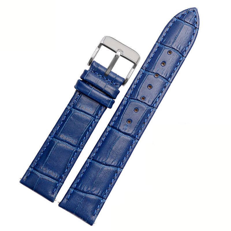 Frete grátis pulseira de relógio de couro do plutônio 22mm cor azul relógio banda substituição preço por atacado