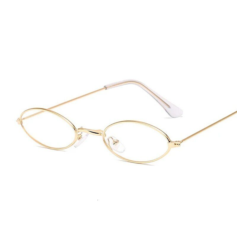 Armação de óculos pequenos redondos para homens e mulheres, armações ópticas retrô miopia, lente metálica transparente, óculos pretos prateados e dourados, óculos