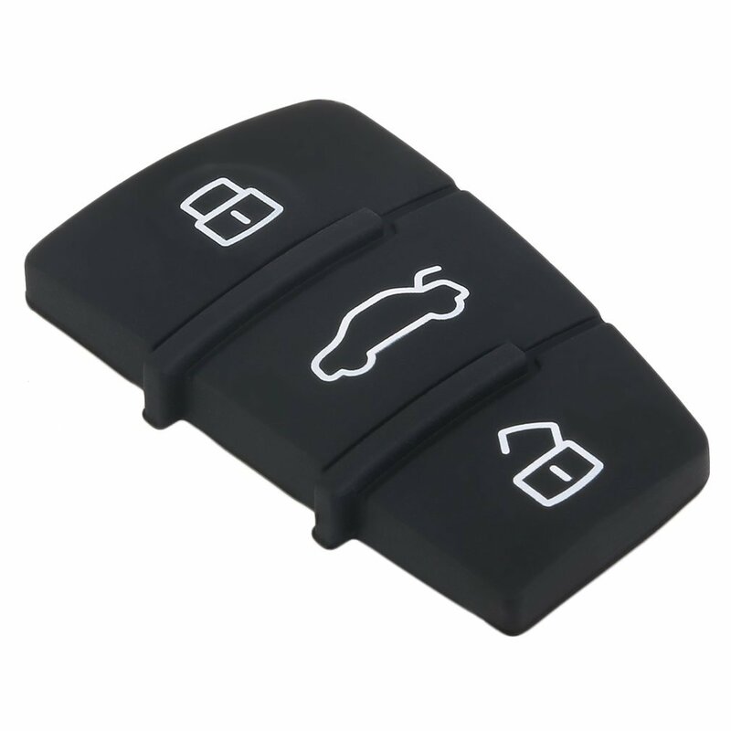 3 Tombol Pengganti Key Pad Karet Remote Key Shell Fob untuk Audi A1 S1 A3 A4 A5 A6 A8 Q5 Q7 TT RS