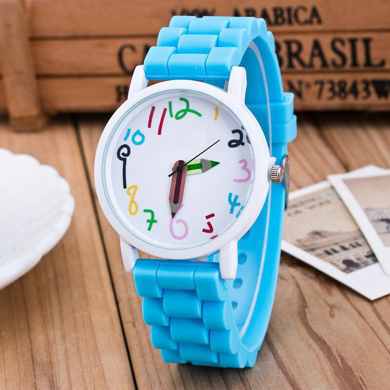 シリコン腕時計子供用鉛筆ポインター学生用時計クォーツ腕時計ギフト時計fs99