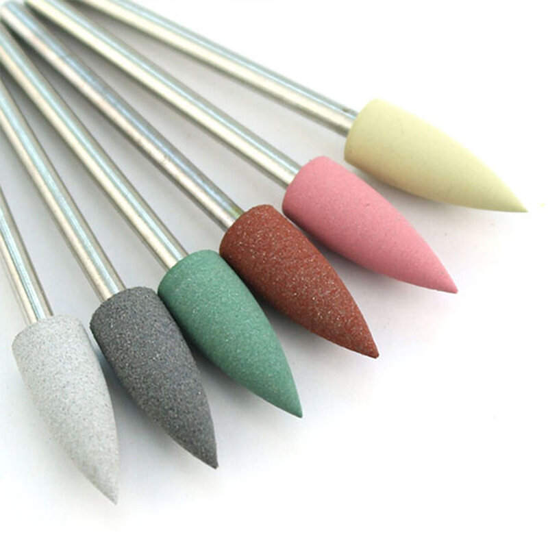 6pc/Set Silicone Nail Drill Bit Electric Manicure Pedicure Burr Milling Cutters Gel Polish Remove Nail Art Tools Accessories