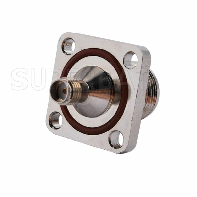 Superbat 5pcs SMA-N Adapter SMA Female to N Jack Flange/Panel with O-ring Straight RF Coaxial Connector