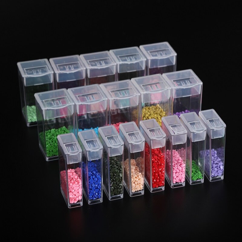Boîtes d'accessoires pour peinture diamant 5D, 32 compartiments, mallette de rangement Portable pour bricolage, Kits d'outils de broderie diamant, conteneur de rangement pour perles