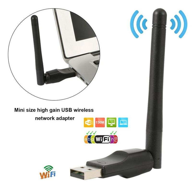 Adaptador de wifi usb rt7601 150mbps usb 2.0 wi-fi sem fio placa de rede 802.11 b/g/n lan adaptador com antena rotativa