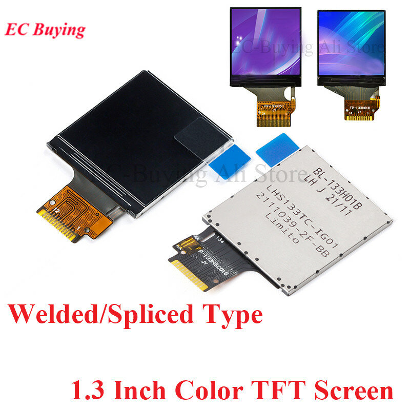 وحدة شاشة عرض LCD 1.3 بوصة TFT بالألوان الكاملة عالية الوضوح IPS شاشة 1.3 "LCD LED 240X240 SPI 8Bit موازية ST7789 Drive موصل 240*240