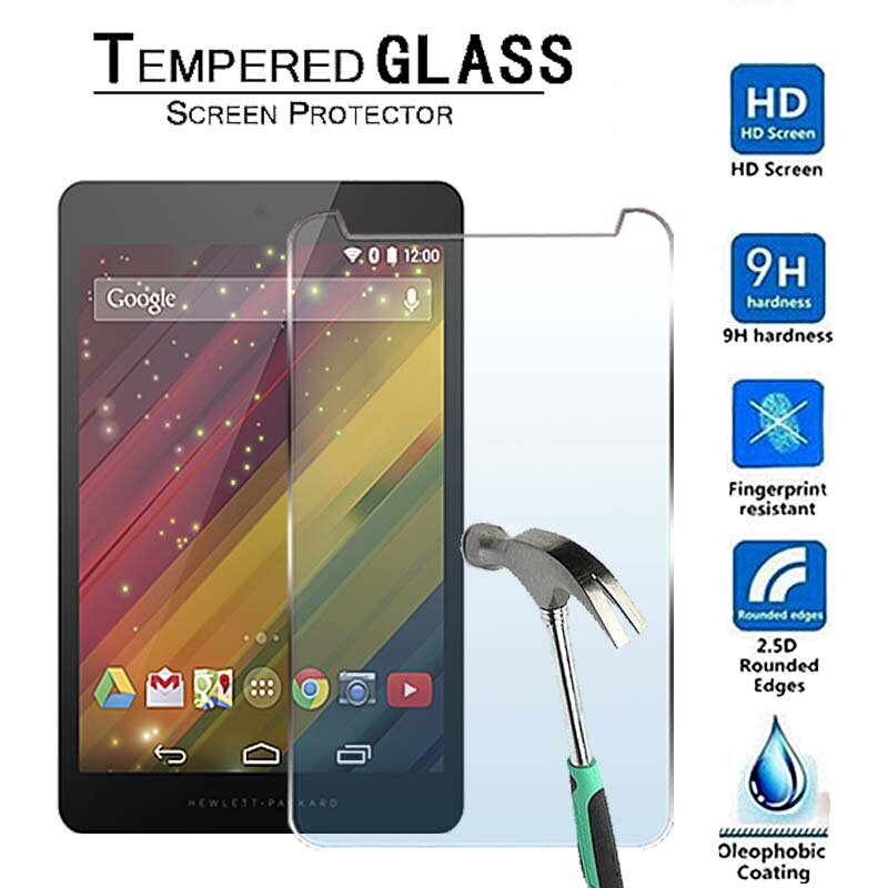 Protetor de tela de vidro temperado para tablet hp 8 argolas 9h