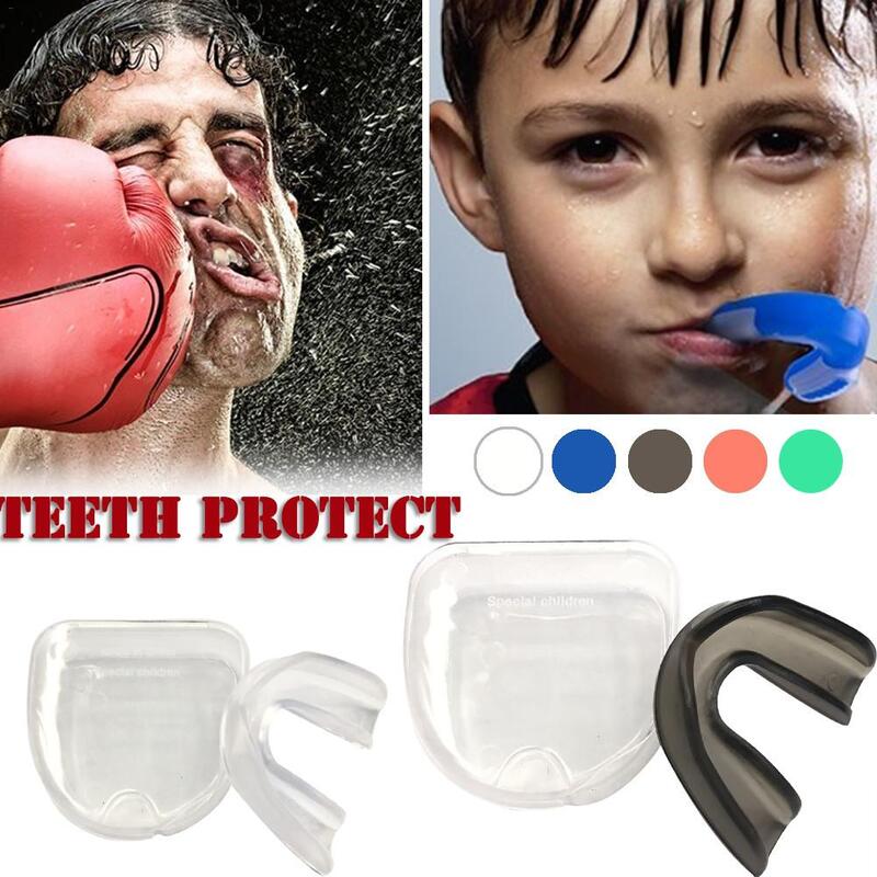Protector de dientes para niños y jóvenes, Protector bucal deportivo para boxeo, protección de dientes para baloncesto, Rugby y boxeo, 1 unidad boxeo bucal boxeo protector de dientes para dormir