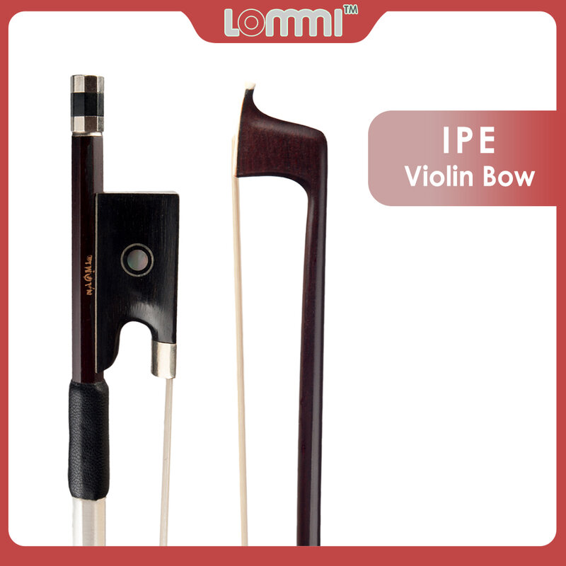 Лук для скрипки LOMMI 4/4, современный уровень, парижские глаза, эбеновая лягушка, натуральный белый конский волос, Pernambuco, характеристики, теплый и чистый тон