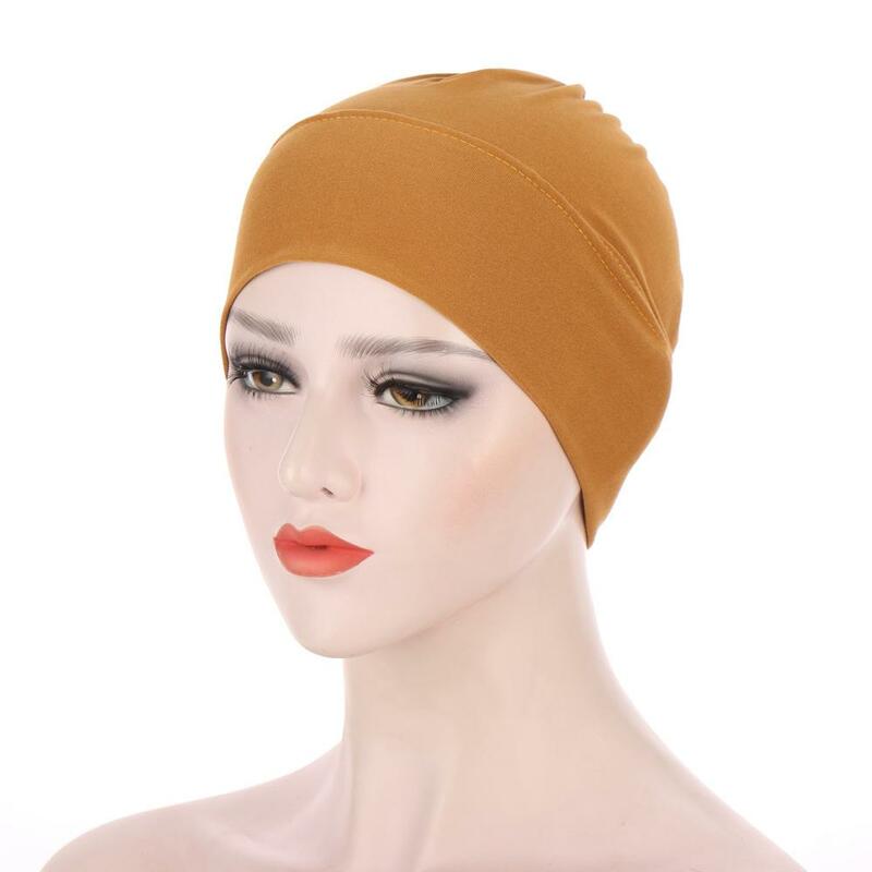 Turban intérieur élastique pour femme, bonnet Hijab, bandeau de sauna islamique, sous-écharpe, bonnet pour femme musulmane, casquettes