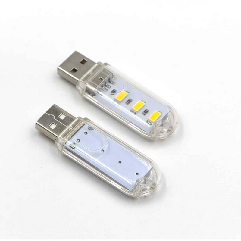 Portátil Mini USB LED lanterna, 3LED, 8LED, luz de trabalho, tocha, lâmpada, branco, quente, leitura, computador, carregamento USB