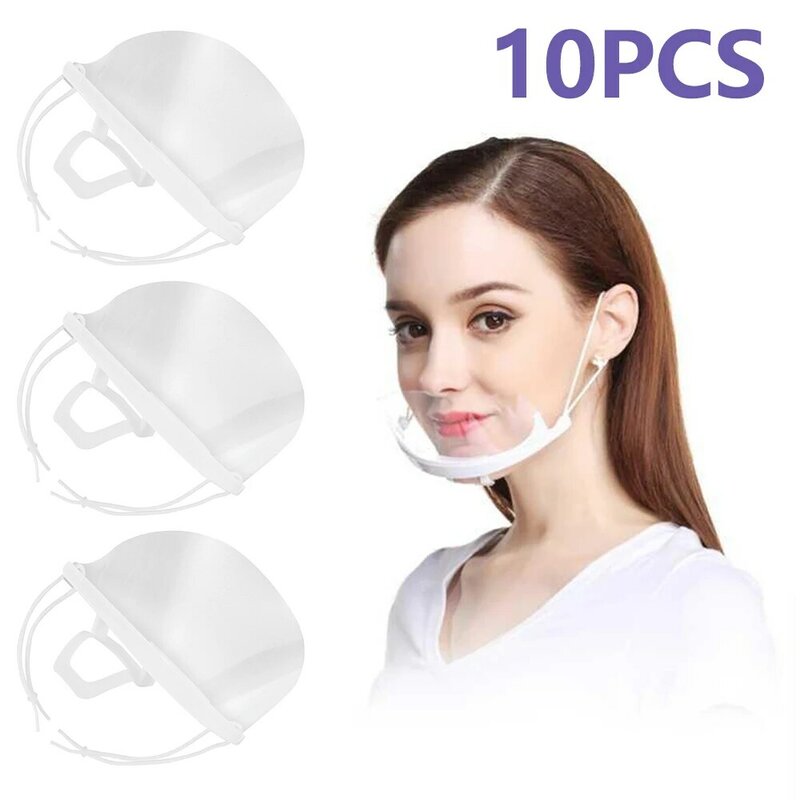 10PCS Transparent Masks Safety Face Shield Permanent Anti Fog Catering Food Hotel Plastic Kitchen Restaurant Masks Kitchen Tools