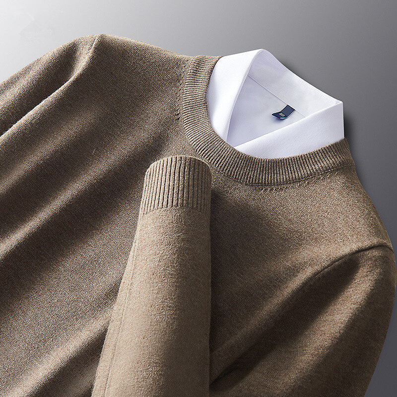 MRMT 2024 Новый мужской свитер с круглым вырезом, верхняя одежда, мужской повседневный деловой облегающий костюм, Вязаный топ с длинными рукавами
