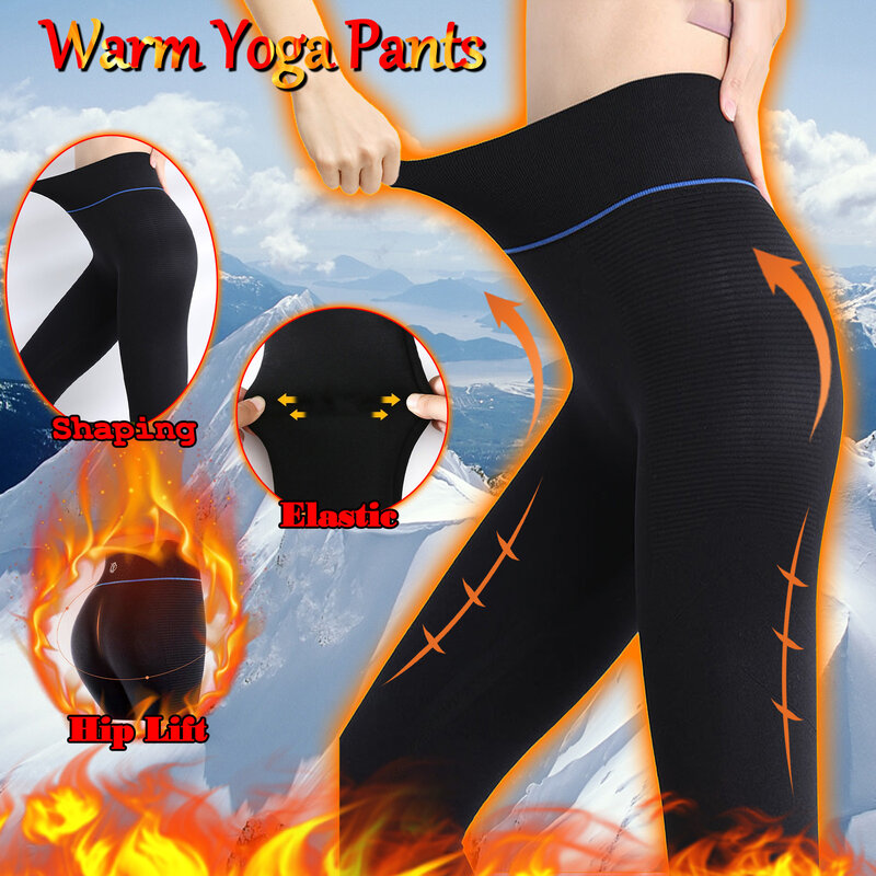 Damskie kształtowanie talii i nóg magnetyczne spalanie tłuszczu ćwiczenia jogi ciepłe spodnie legginsy