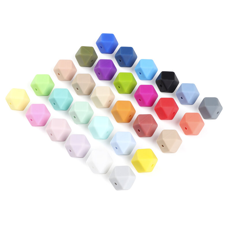 Joepada 14mm Hexagon Silicone Beads 30Pcs/lot For DIY Baby Pacifier Chain BPA Free Teething Baby Teether Baby Accessories
