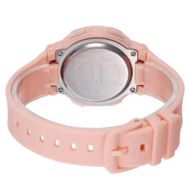 Shhors-ピンクのデジタルスポーツ時計,ファッショナブルな女性のスポーツアクセサリー,耐水性,さまざまな色