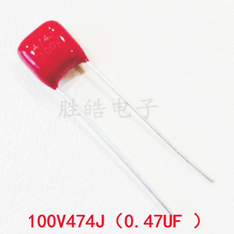 Condensador de película de polipropileno, 10 piezas, 100V474J, alta calidad, 0,47 UF, 5%, 5mm, 470nf, 474, 100V, CBB