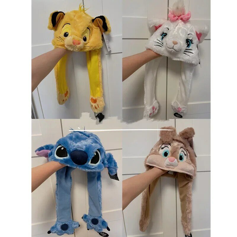 Poupée en peluche Disney le roi Lion & Marie chat & Stitch, chapeau, oreille, jouet qui peut bouger