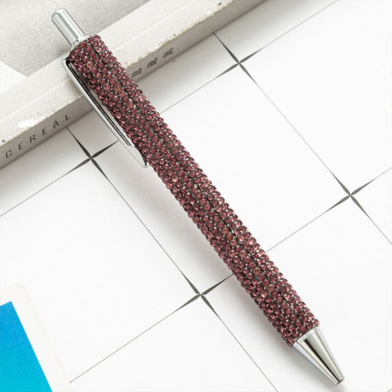 Ручка шариковая с блестками и кристаллами, 0,5 мм