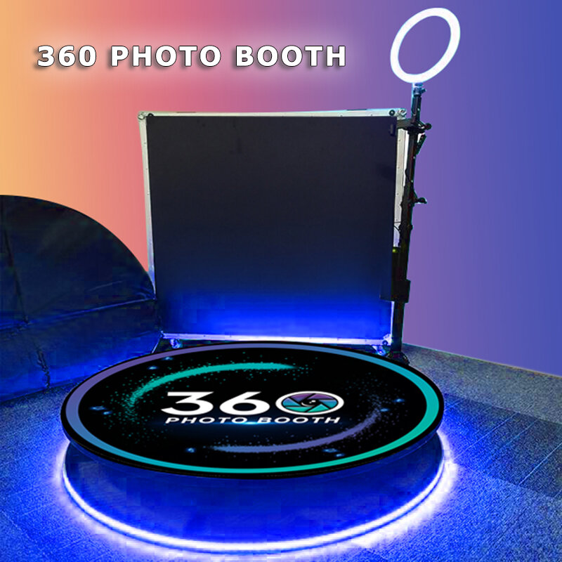 360度selfie photobooth 360ビデオ撮影ブースライブターンテーブルリング撮影機器