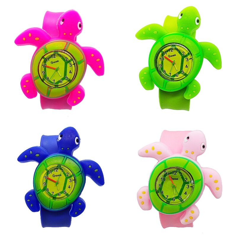 Reloj deportivo de silicona para niños y estudiantes, con patrón de tortuga y Cocodrilo, animal de agua, a la moda, regalo para bebés