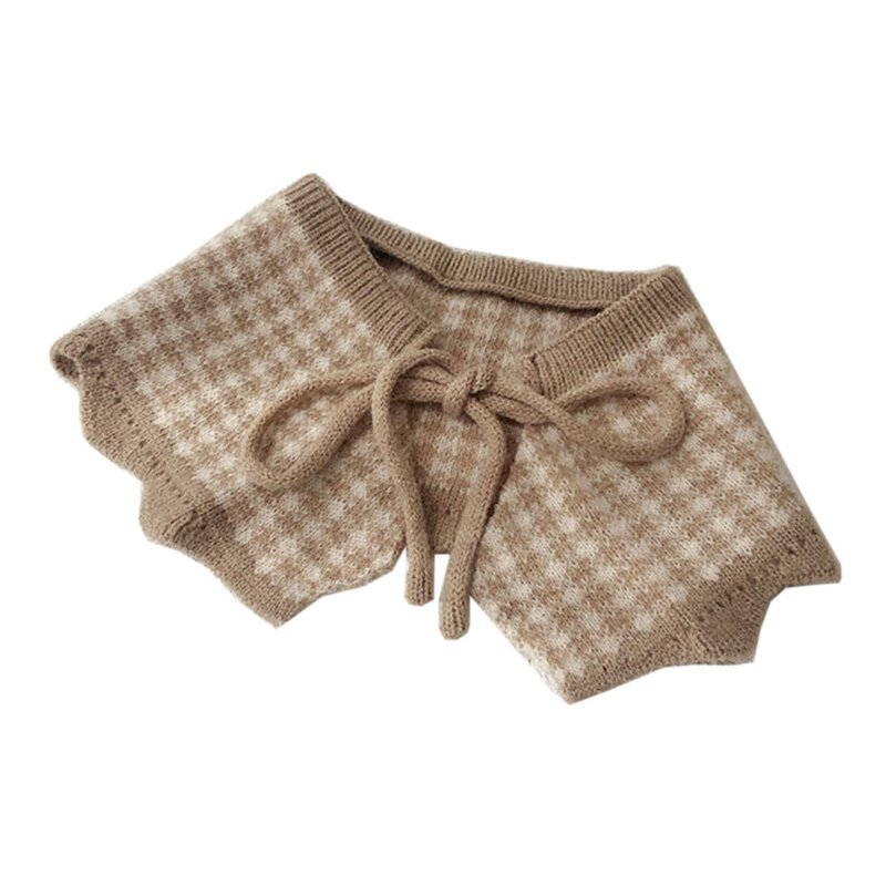 Écharpe tricotée pour enfants, col châle, vêtements pour filles, à carreaux, nouvelle collection 2021