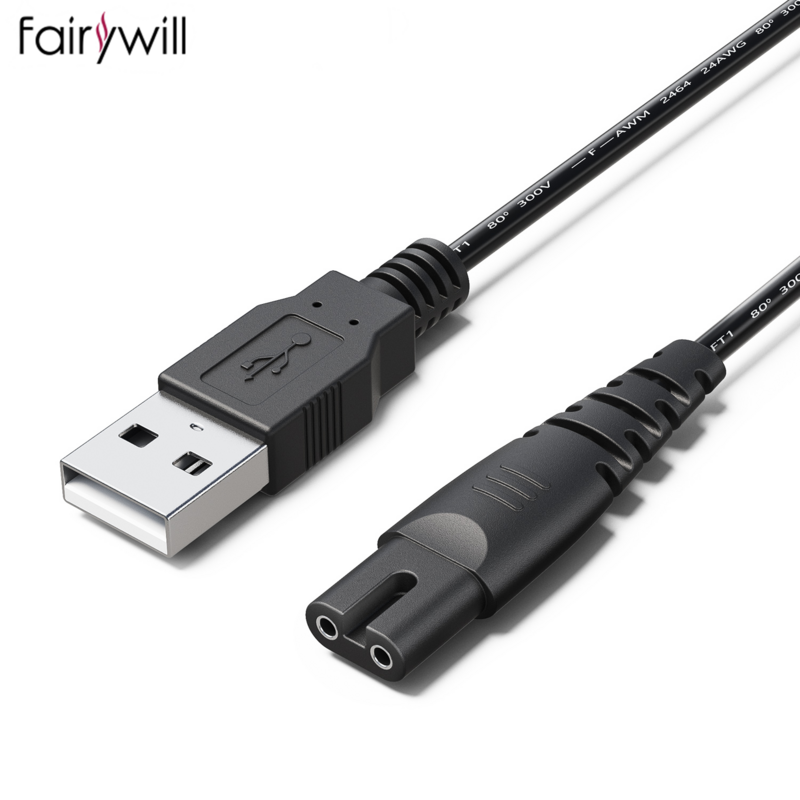 USB-кабель для зарядного устройства для ирригатора полости рта Fairywill, черный, для 5020E