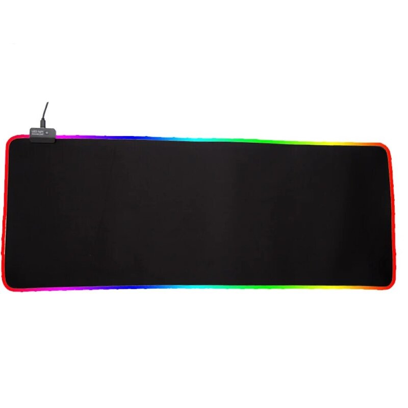 Tapis de souris lumineux LED RGB, couverture de clavier, de bureau, Surface colorée, antidérapant, plusieurs tailles, pour ordinateur PC
