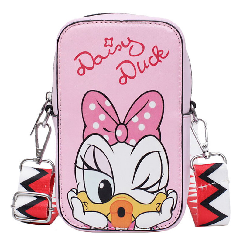 ดิสนีย์การ์ตูน Mickey Mouse ผู้หญิง Satchel กระเป๋าไหล่หญิง Minnie Daisy แนวตั้ง Crossbody กระเป๋าหญิง Donald เป็ดแพคเกจ
