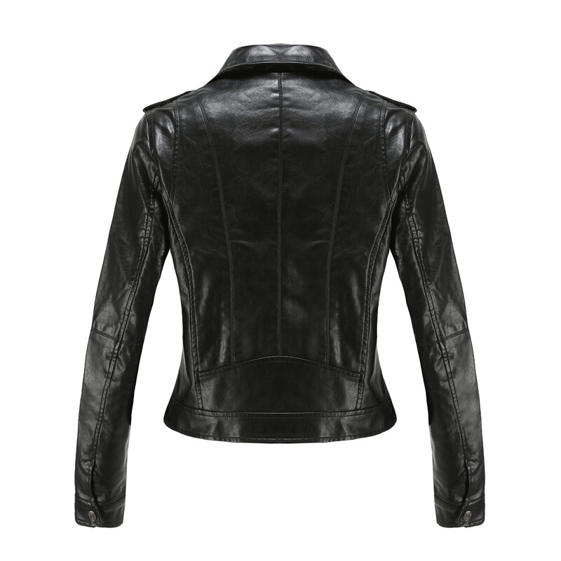 Jaqueta formal feminina de couro artificial, casaco formal para mulheres, vintage, slim fit, preto, bege, com zíper, primavera, 2021