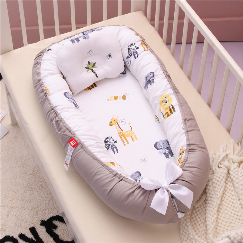 Babynest-cama nido para bebé recién nacido, cuna portátil, cama de viaje, Tissu Coton, cuna para bebé, cuna con cojín de almohada
