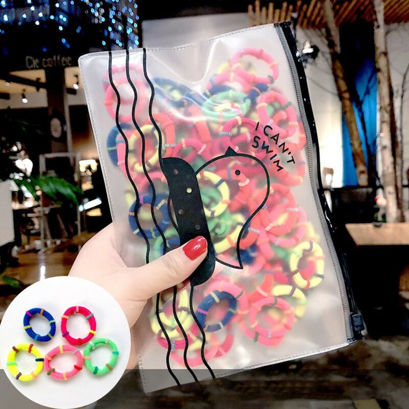 50/100pcs/Pack Girls Colorful Nylon Small Elastic Hair Bands Children Ponytail Holder Rubber Bands Headband Kids Hair Accessorie
