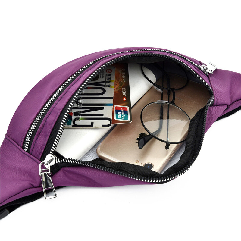 Riñonera de nailon para mujer, bolsa de pecho informal, cinturón de viaje, bolsa deportiva