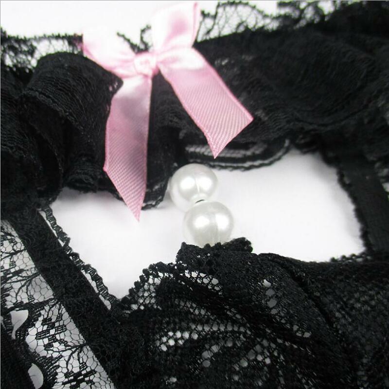 Tangas sexys con cuentas de perlas para mujer, bragas femeninas, ropa interior Sexy, calzoncillos con lazo de encaje, disfraces eróticos, S1481
