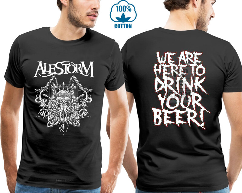 Alestorm t camisa folk metal christopher bowes s m l xl 2xl 3xl gloryhammer 012769