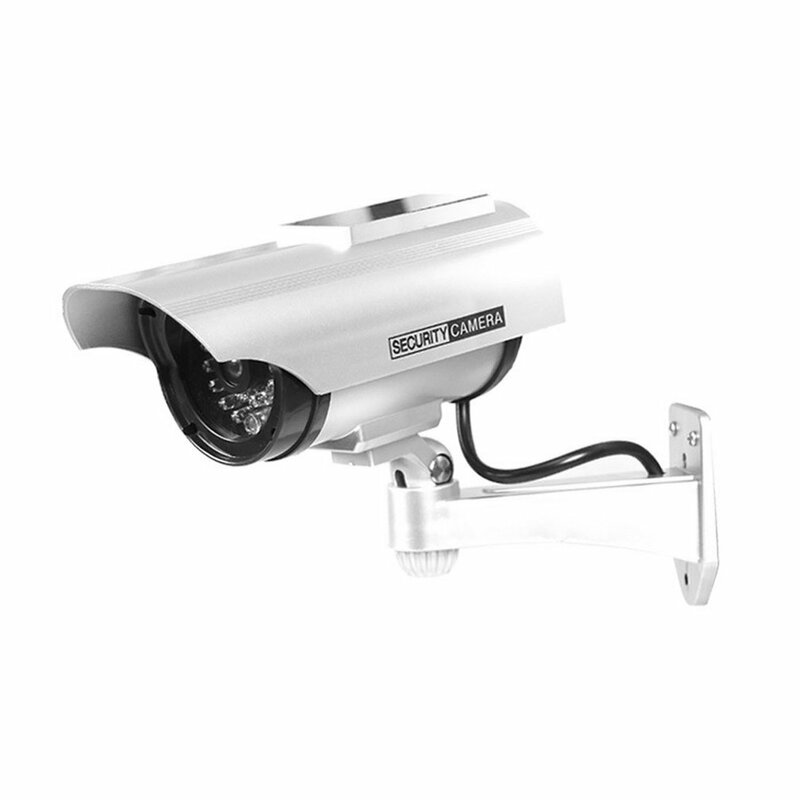 防水ビデオ監視付きソーラーパワーccfightvセキュリティ監視カメラ,偽のLEDライト,赤色,盗難防止カメラ,ドロップシッピング