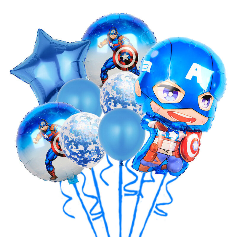 8Pcs Avengers Superhero Party Balloons Cartoon Captain Iron Spider Balloon Baby Shower Birthday Party Decorations Kids Toy Gifts