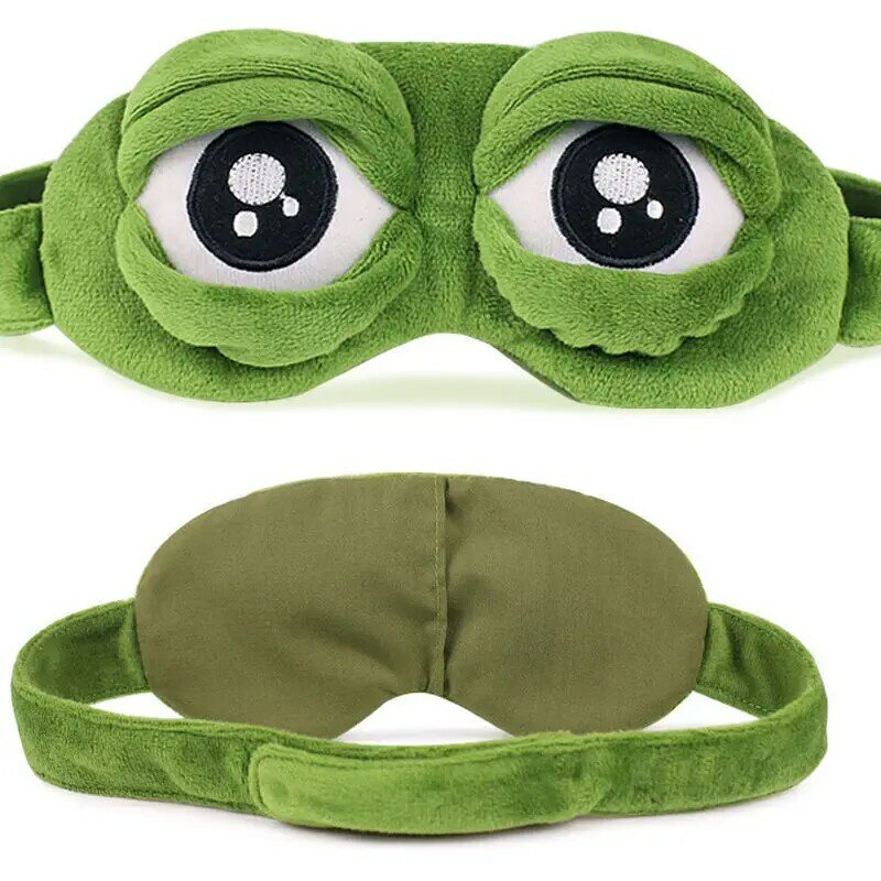 Mascarilla de dibujos animados 3D para dormir, máscara de Ojos de rana, venda para los ojos, para dormir, diversión para niños y adultos