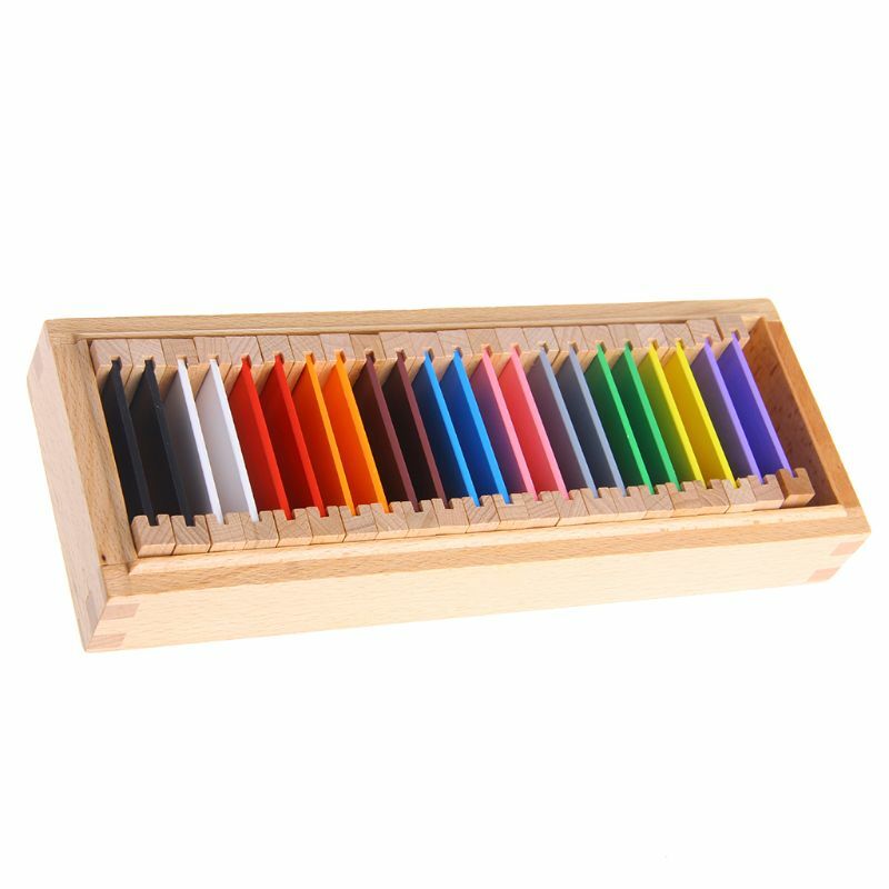 Mainan Prasekolah Kayu Kotak Tablet Warna Pembelajaran Bahan Sensor Montessori 900C