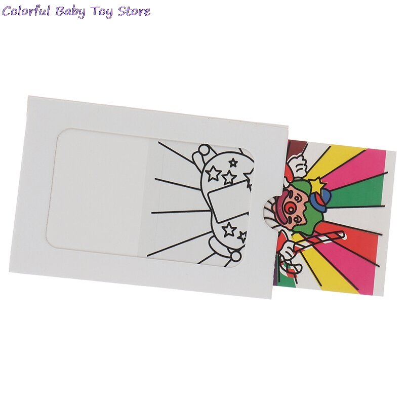 Mudando cartão cor palhaço para crianças, truques de mágica para close-up, fácil de fazer, brinquedos clássicos para crianças