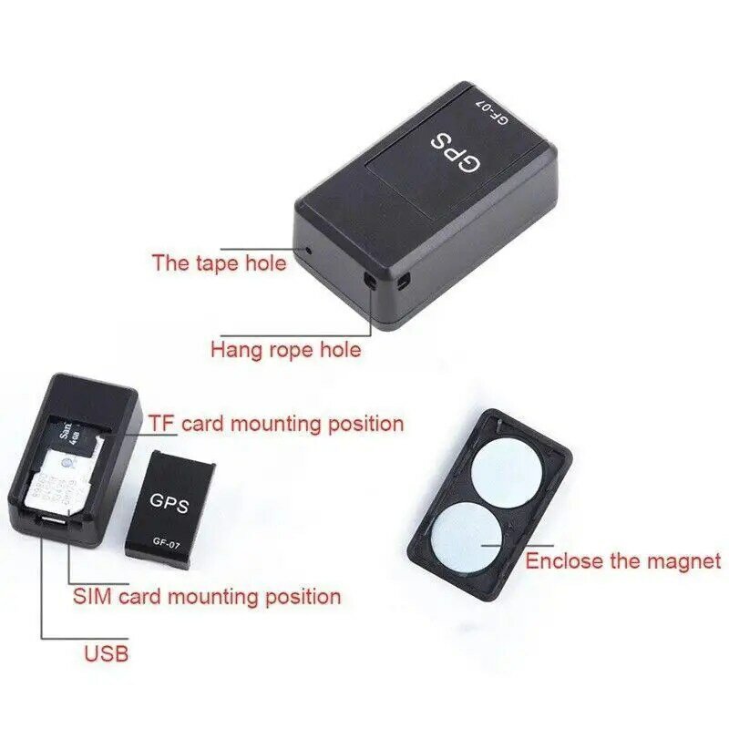 3.7V 400mA li-ion Mini GF-07 GPS Long Standby Magnetic SOS Tracking Device For Vehicle/Car/Person Location Tracker Locator