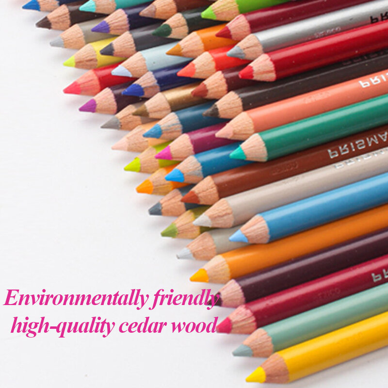 Prismacolor ชุดดินสอสีน้ำมัน12/24/36/48สีชุดสีไม้วาดภาพดินสอวาดโรงเรียนอุปกรณ์ศิลปะ
