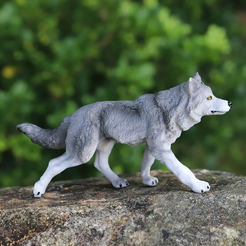 Baru Klasik Anjing Hewan Liar Serigala Hewan Model Aksi Figur Serigala Anjing Boneka PVC Pendidikan Anak-anak Koleksi Hadiah Mainan
