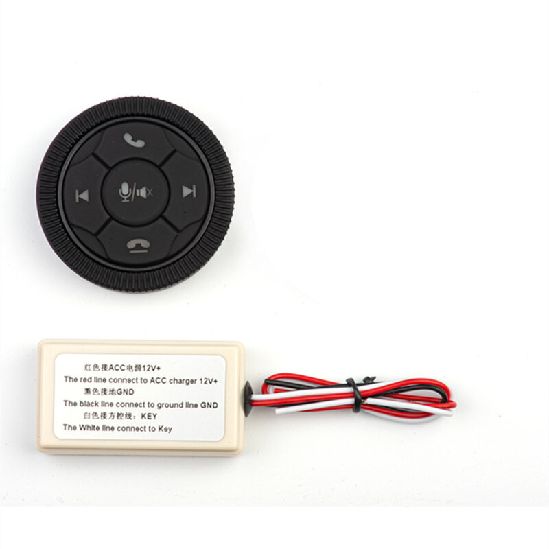 Universal LEDบลูทูธแฮนด์ฟรีรถไร้สายพวงมาลัยปุ่มควบคุมสำหรับรถยนต์Android DVD/GPS