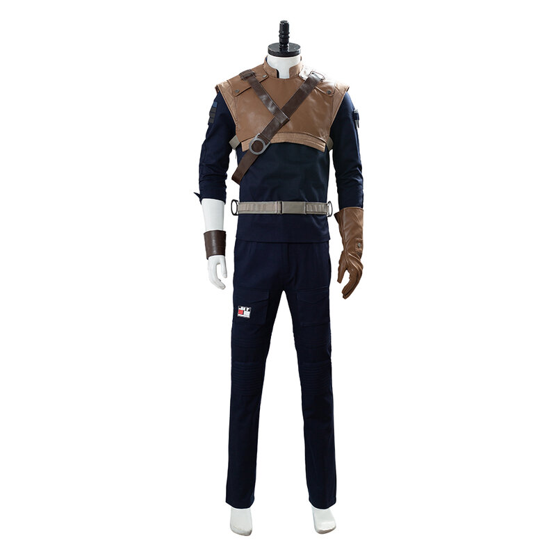Jedi Fallen Order Cal Kestis Cosplay Costume Top Pants Coat Vest Male Suit Uniform Halloween Carnival Costume Men Women Custom