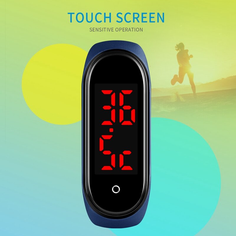 SKMEI pomiar temperatury ciała nadgarstek mężczyźni kobiety panie zegarki ekran dotykowy cyfrowy Tracker moda akumulator V8